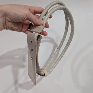 Alfred Sung Genuine Leather Belt White Light Grey VINTAGE Size Small